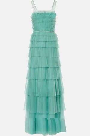 Costarellos Abito lungo Kali con tulle