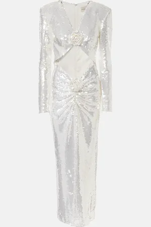 Ilkyaz Ozel Abito lungo con cut-out e paillettes