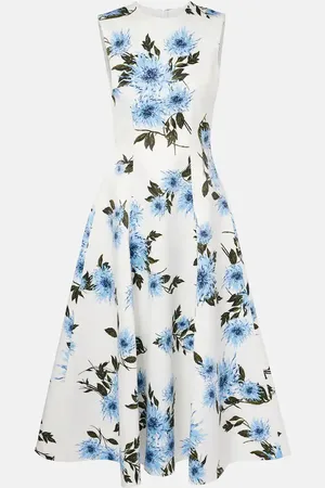 EMILIA WICKSTEAD Abito midi Mara in faille con stampa