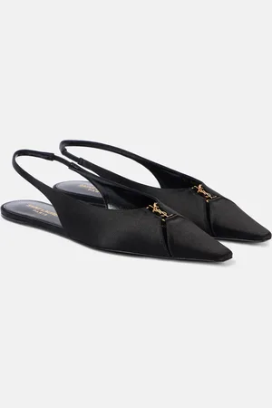 Saint Laurent Ballerine slingback Babylone in crêpe