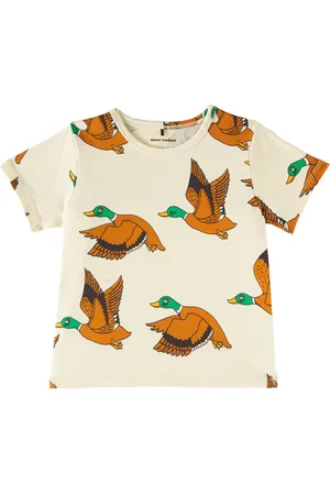 Mini Rodini T-shirt Ducks in jersey di misto cotone