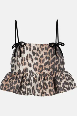 Ganni Top Peplum in jacquard