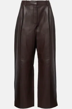 ZIMMERMANN Pantaloni a gamba larga Illustration in pelle