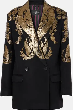 Etro Blazer in lana e cashmere con stampa paisley