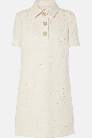 VALENTINO Abito corto in tweed di misto cotone