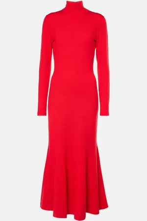 Carolina Herrera Abito midi a collo alto in lana