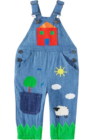 Stella McCartney Baby - Salopette in denim stampato