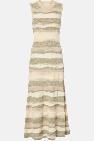 ULLA JOHNSON Abito midi Gaia in misto cotone