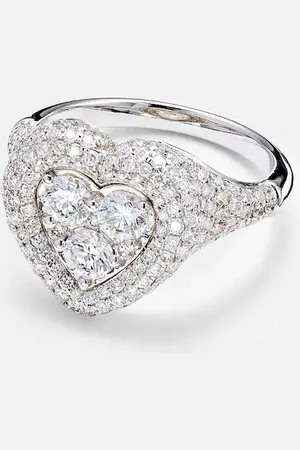Kamyen Anello per mignolo Manaal in oro bianco 18kt con diamanti