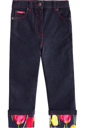Dolce & Gabbana Pantaloni di jeans con stampa floreale