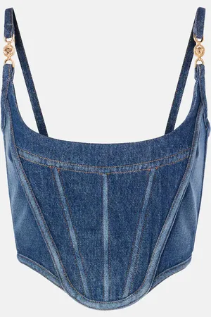 VERSACE Bustier di jeans Medusa 