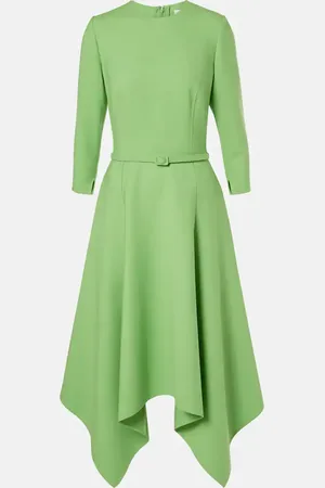 Oscar de la Renta Abito midi asimmetrico in misto lana