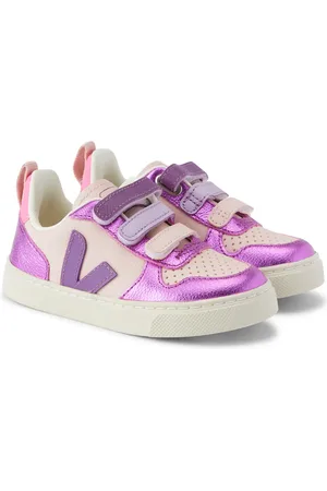 Veja Sneakers V-10 in pelle metallizzata