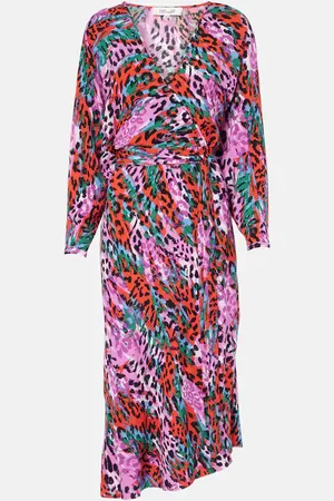 Diane von Furstenberg Abito midi Eloise con stampa leopardata