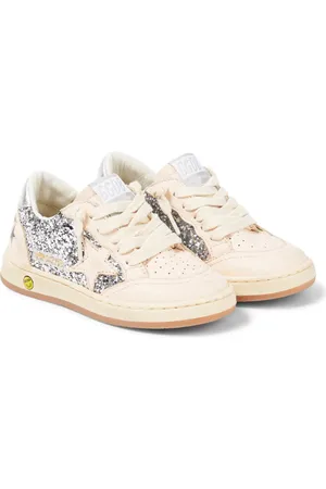 Golden Goose Sneakers Ball Star Junior in pelle con glitter