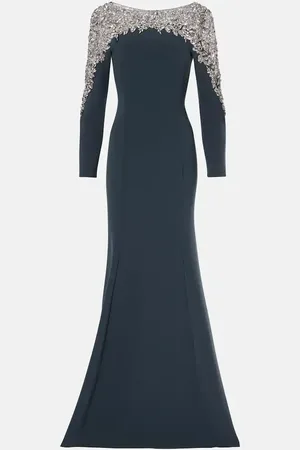 Jenny Packham Abito lungo Solstice con cristalli
