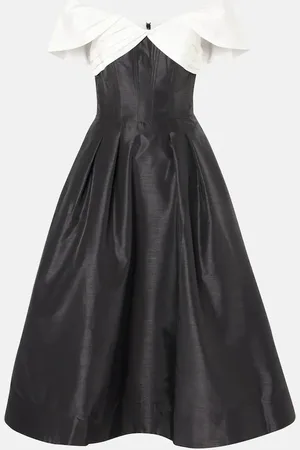 Rebecca Vallance Abito midi Eliza con scollo bardot