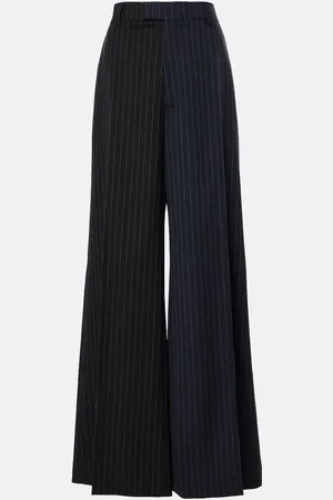 Vetements Pantaloni a gamba larga in lana a righe