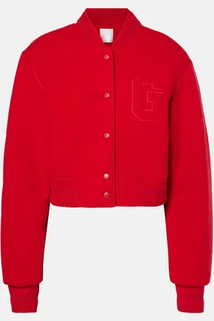Givenchy Giacca varsity cropped in lana con logo