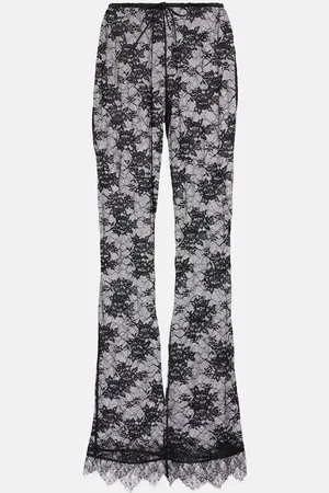 Oseree Oséree Pantaloni a gamba larga in pizzo