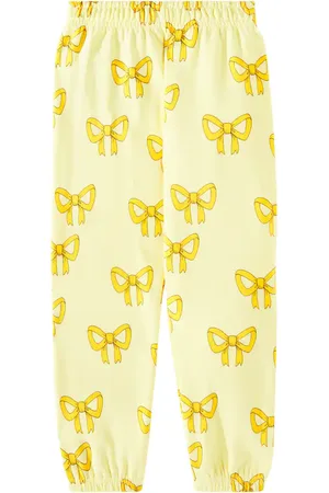 Mini Rodini Pantaloni sportivi Bow in jersey di cotone