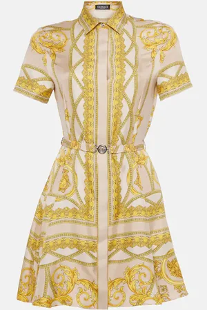 VERSACE Abito chemisier Barocco in twill di seta