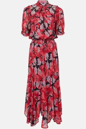 Ralph Lauren Abito midi in georgette con stampa