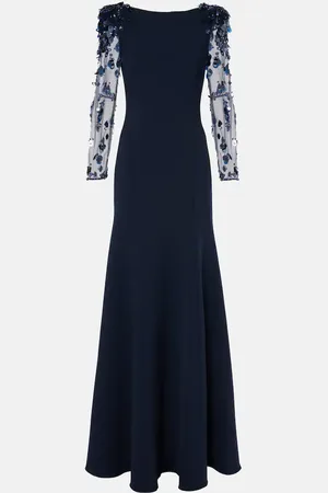 Jenny Packham Abito lungo Midnight con paillettes