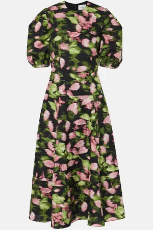 Erdem Abito midi in matelassé con stampa