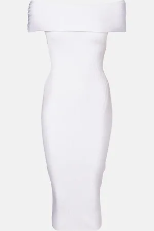 MUGLER Abito midi in maglia a coste