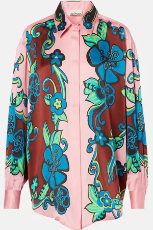 ALÉMAIS Alémais Camicia in raso di seta con stampa