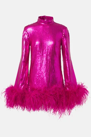 ‎Taller Marmo‎ Abito corto Gina con paillettes e piume