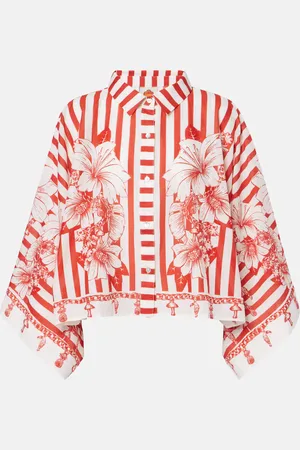 Farm Rio Camicia Floral Chains in cotone cropped