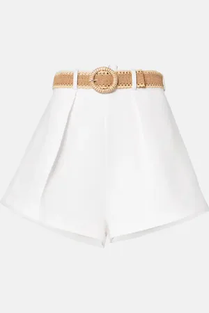 ZIMMERMANN Shorts Acacia Tuck in cotone a vita alta