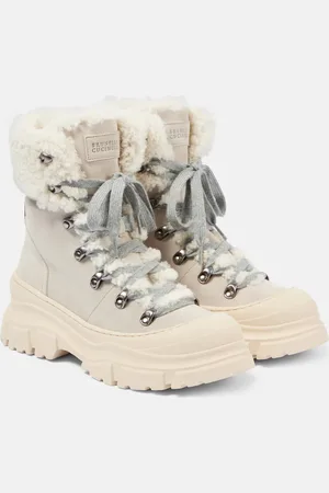 Brunello Cucinelli Stivaletti in suede e shearling