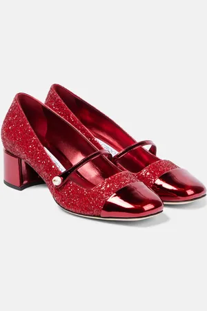 Jimmy Choo Pumps Mary Jane Elisa 45 in pelle con glitter