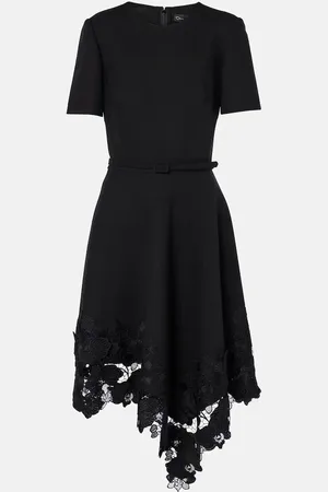Oscar de la Renta Abito midi asimmetrico in misto lana