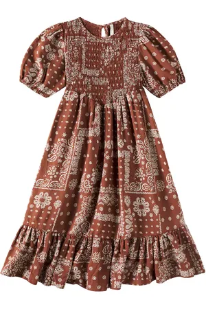 Rylee + Cru Abito Lydia in lino e cotone con stampa