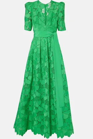 Elie saab Abito lungo in macramé con cintura