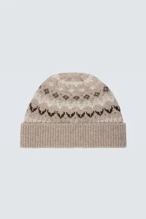 Loro Piana Berretto Alpe Pile Fair Isle in cashmere