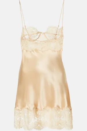 Saint Laurent Abito sottoveste in raso di seta