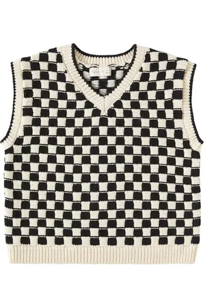 Rylee + Cru Gilet in misto cotone a quadri