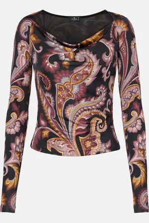 Etro Top in jersey con stampa paisley