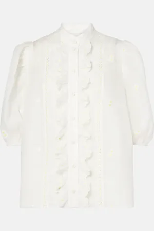 ZIMMERMANN Blusa Acacia in ramia con volant