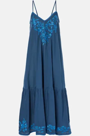 Juliet Dunn Abito midi in chambray di cotone