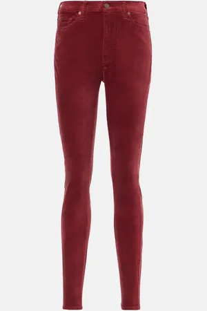 7 for all Mankind Pantaloni slim in velluto a coste a vita alta