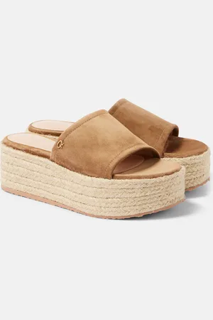 Gianvito Rossi Sandali espadrillas in suede con platform