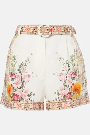 Camilla Shorts in lino a vita alta con cintura