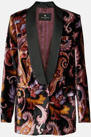 Etro Blazer in velluto con stampa paisley