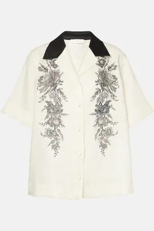 ZIMMERMANN Camicia bowling in lino con stampa